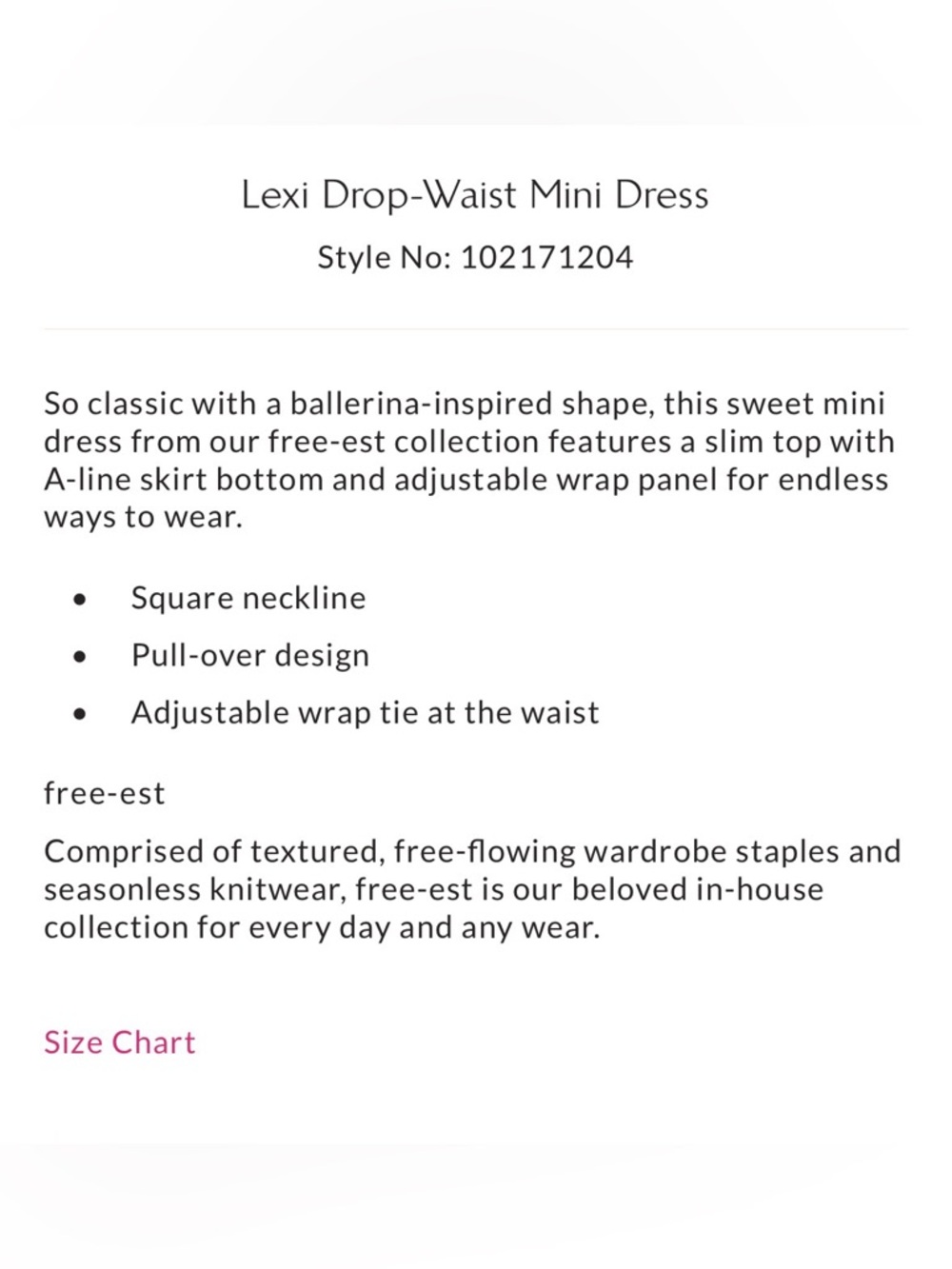 Free People Lexi Drop-Waist Mini Dress -M NWT - Picture 4 of 4